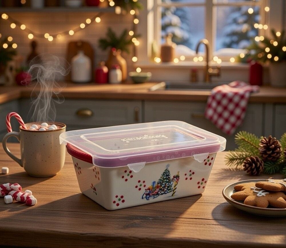 Temptations "HOLIDAY"  Mini Loaf Pan w/Plastic Lid  ~ Bakeware ~  12 oz Oz